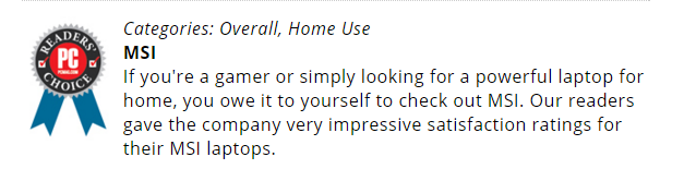 PC magazine recomienda las notebook Gaming MSI