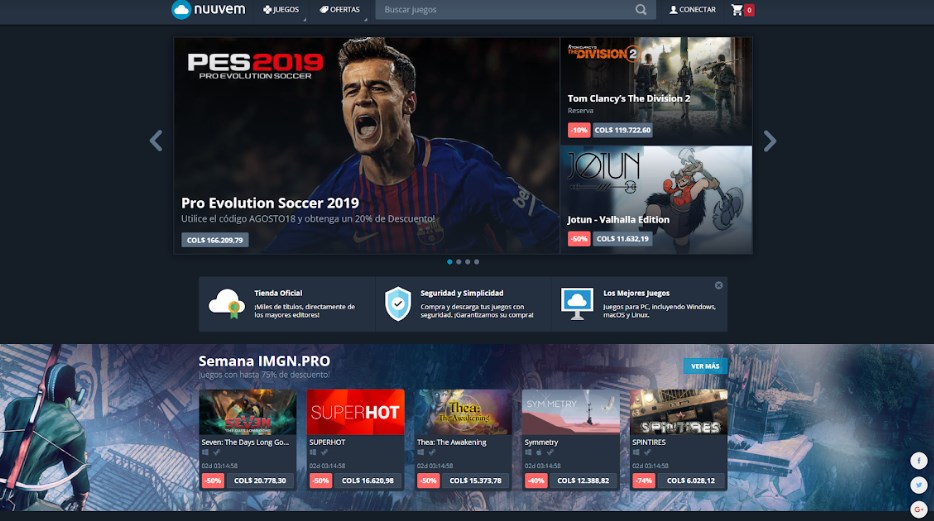 Nuuvem llega a Colombia con descuentos hasta del 90% en Juegos