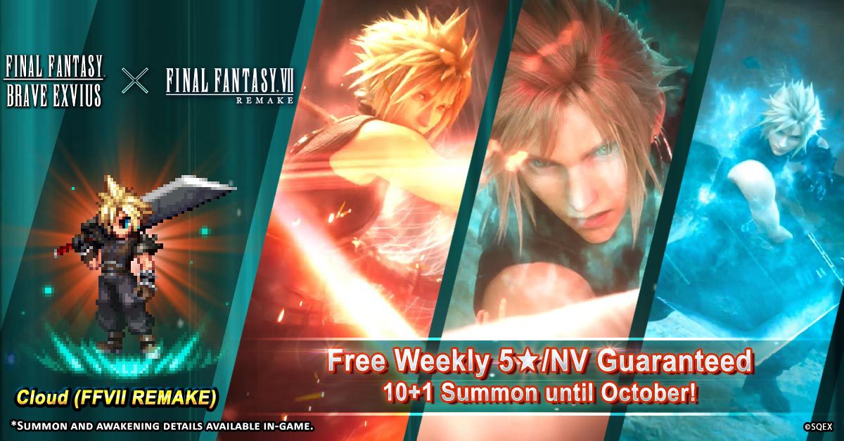Final Fantasy Brave Exvius se llena de Contenido De Final Fantasy VII Remake