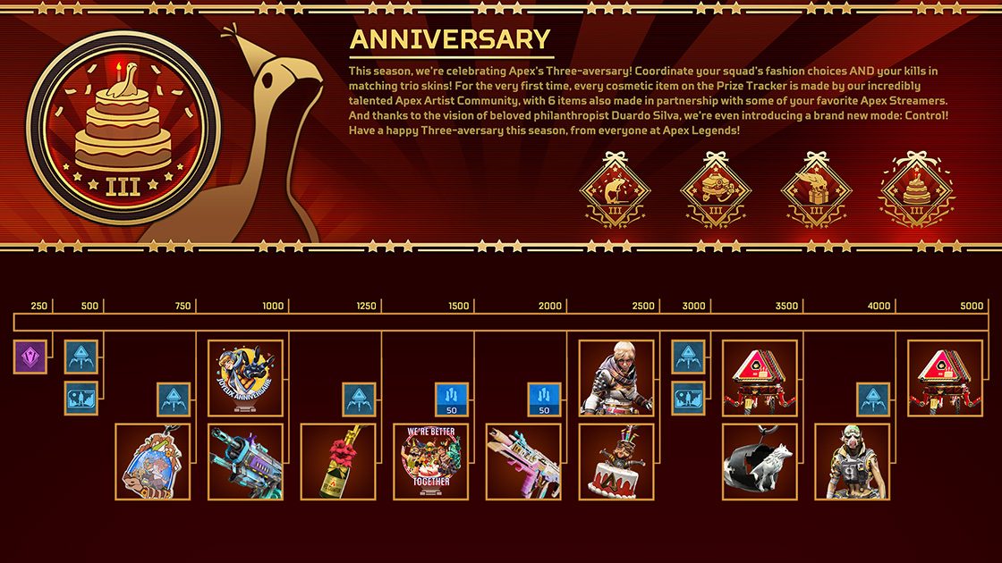 Celebra los 3 años de Apex Legends con el Evento de Colección de Aniversario