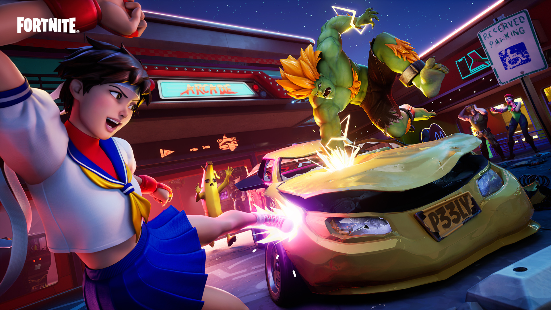 Celebra 35 años de Street Fighter con la llegada a Fornite de Blanka y Sakura