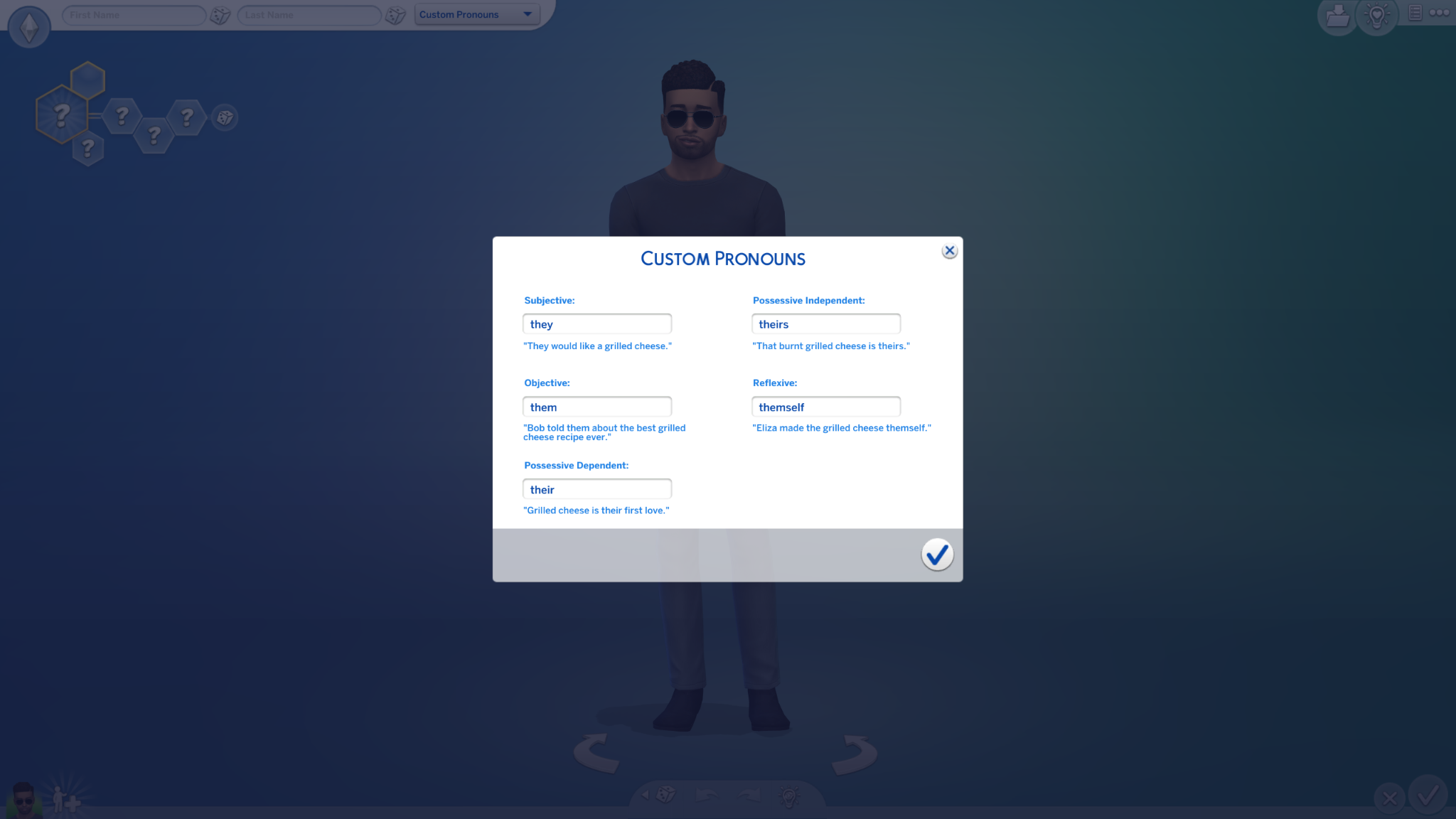 Los Sims 4 presenta los pronombres personalizables