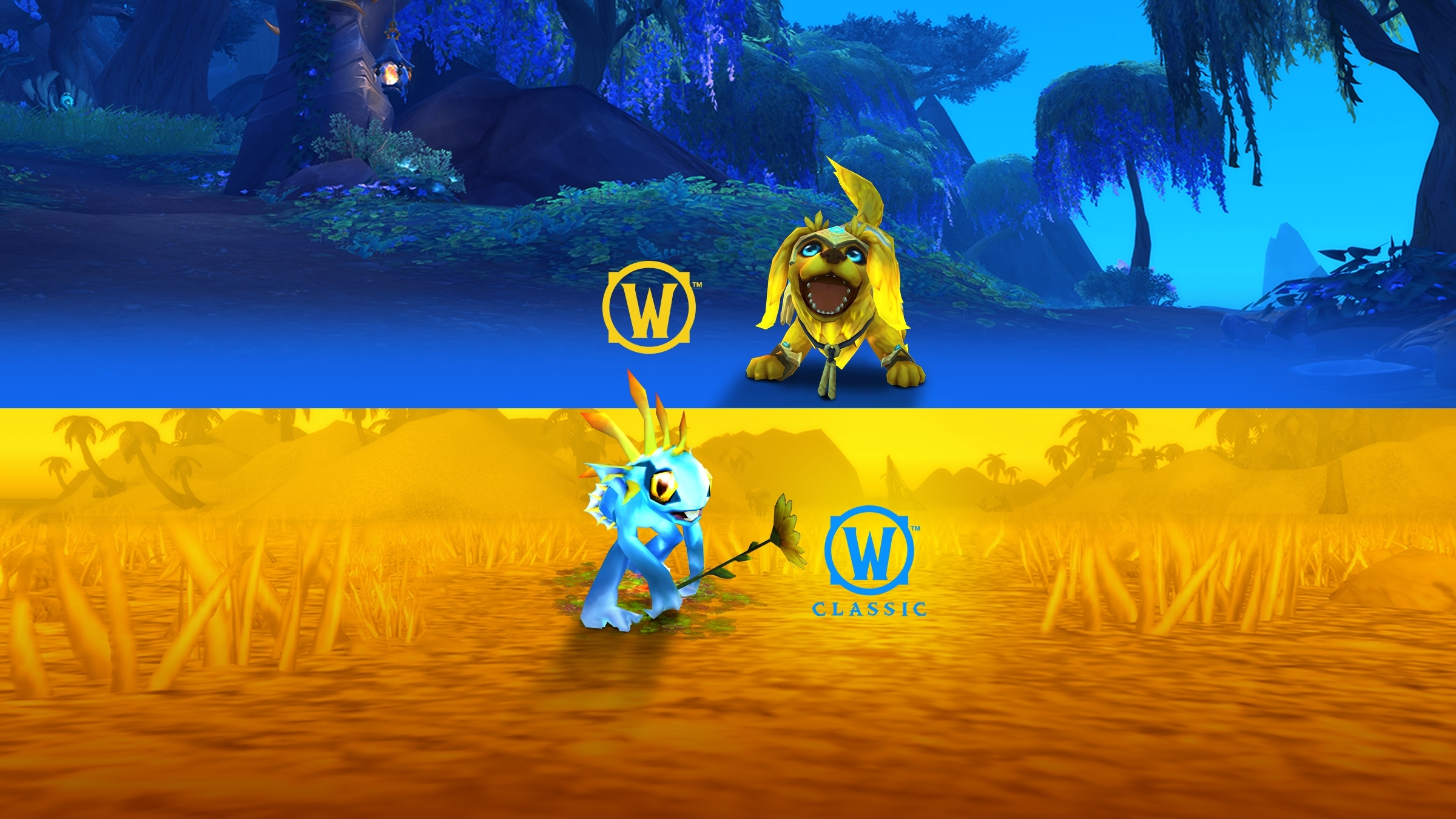 Paquete de mascotas de caridad de World of Warcraft en apoyo a BlueCheck Ukraine