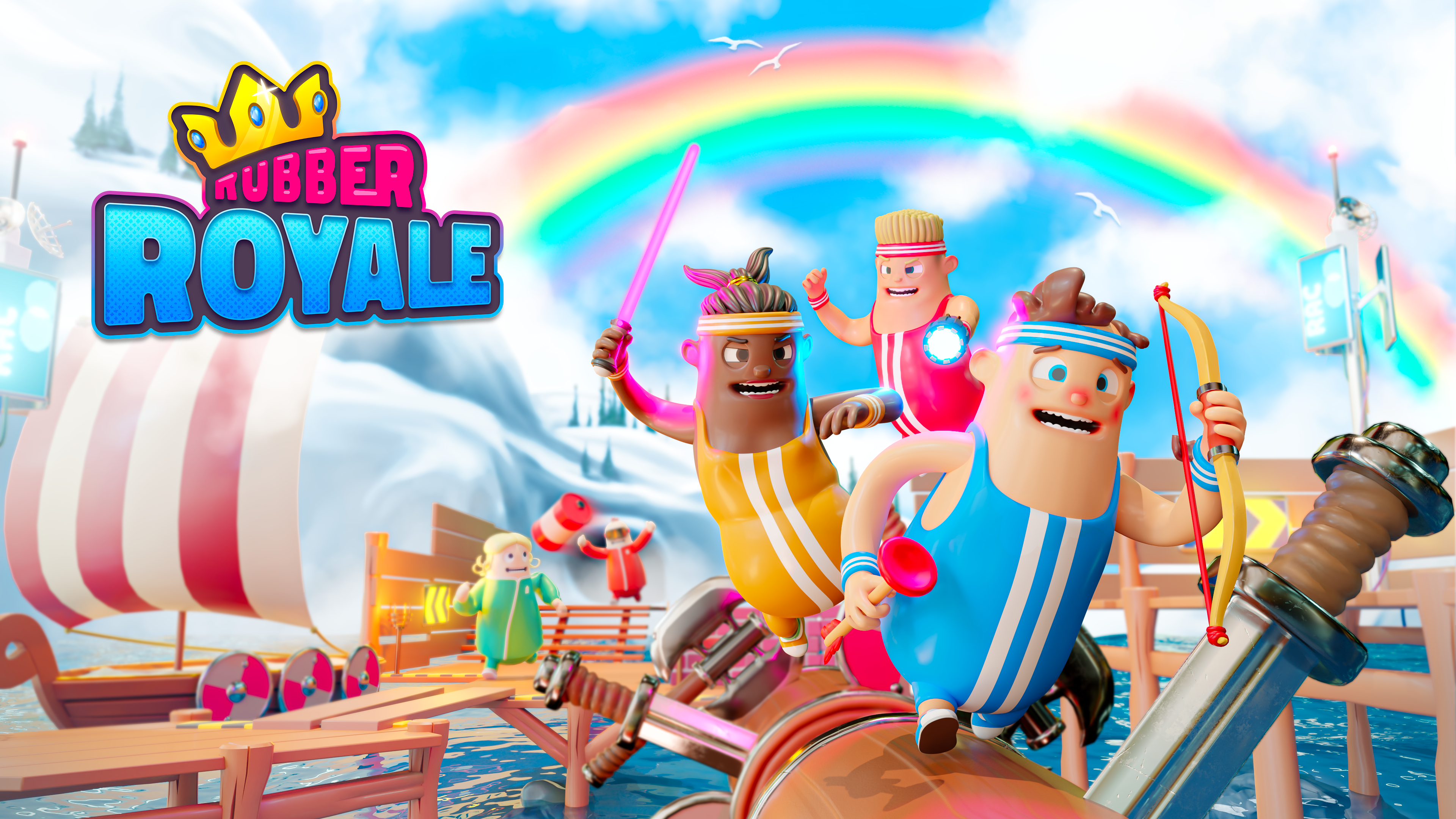Aquí llega Rubber Royale, Nuevo battle royale casual de los creadores de Rubber Bandits