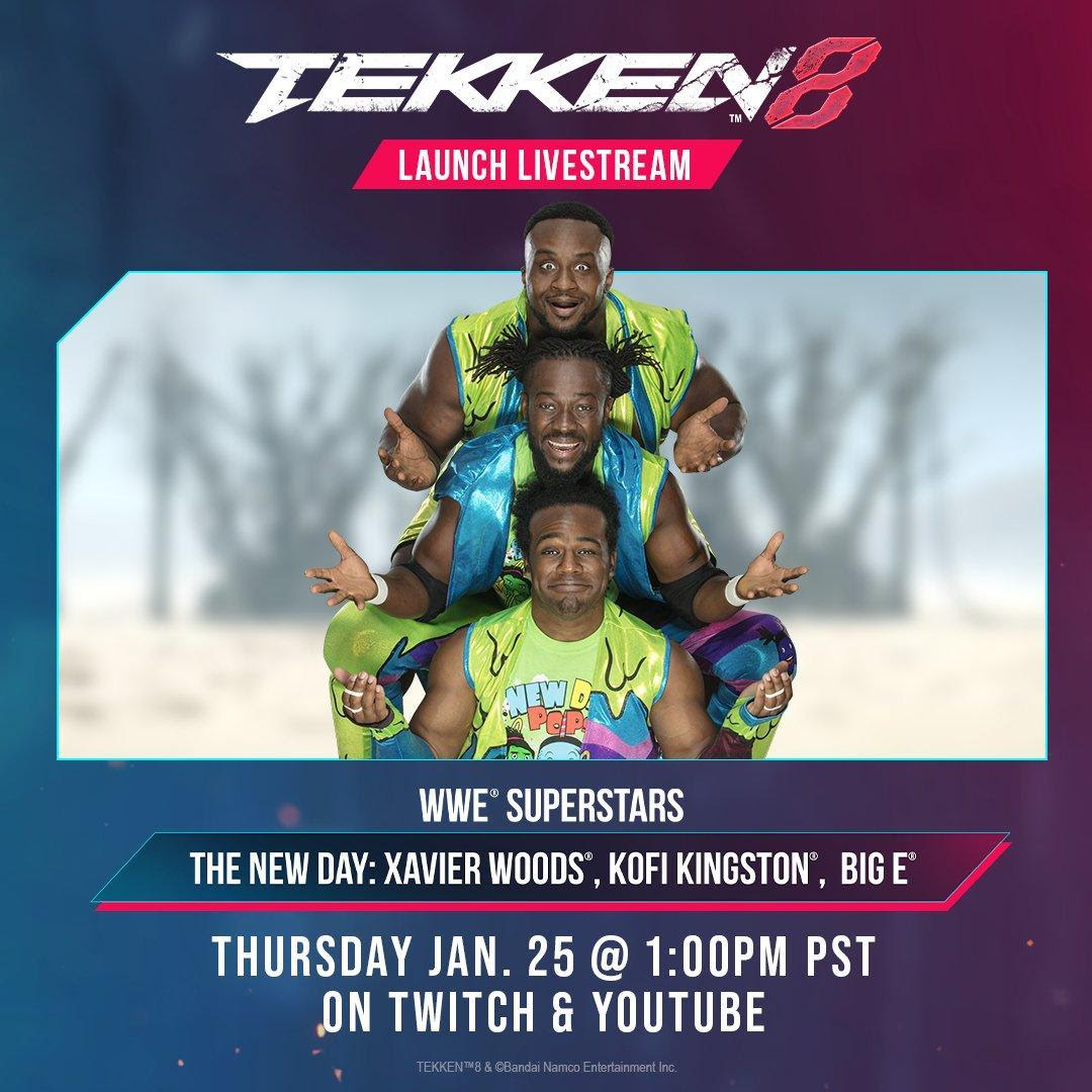 Transmisión en vivo del lanzamiento de TEKKEN 8 con el tag team de Superestrellas de la WWE