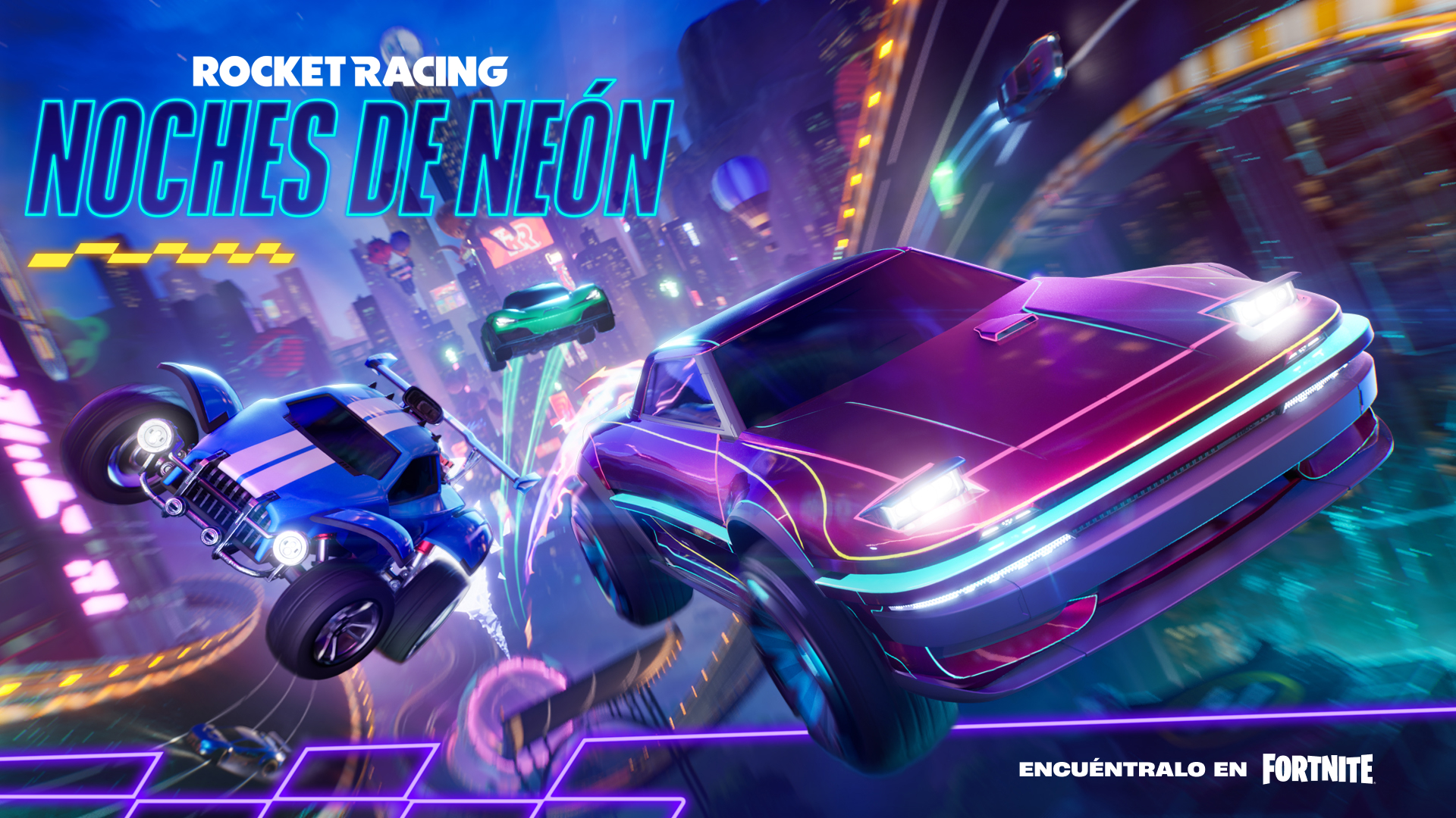 ¡Ilumina la noche con la actualización Noches de Neón de Rocket Racing!
